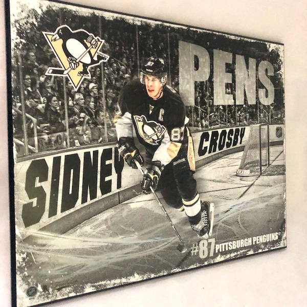 Vintage Sidney Crosby  Pittsburgh Penguins Wall Plaque 10”x8”