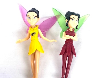 Disney Fairies Tinkerbell Two Figures, vintage speelgoed, taarttopper
