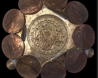 Vintage Mexican Coin Ashtray Peso Mexico Cincuenta Centavos