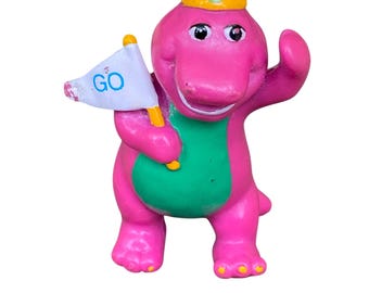 Figura vintage de PVC de Barney, el dinosaurio morado, 1993, The Lyons Group, 6,35 cm