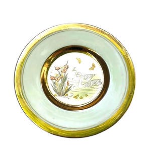 The Art of Chokin Swans  24K Gold Vintage Plate