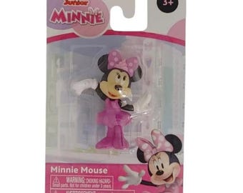 Disney Junior Minnie Mouse 2.25" Figure PVC, Just Play, New, Dark Pink Dress