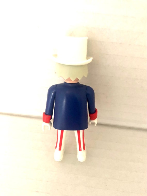 Vintage Playmobil Uncle Sam Red White Blue Suit Top Hat Patriotic Male Adult Figure Etsy