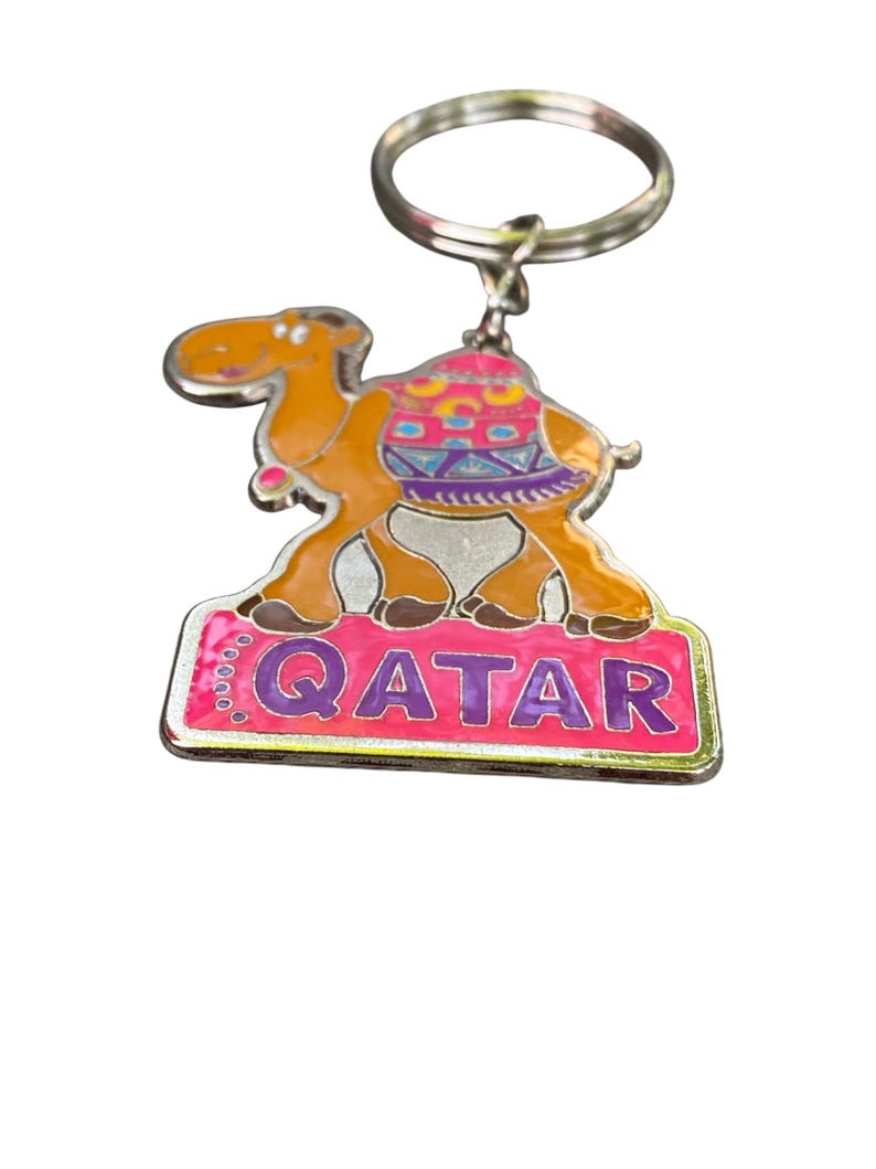 QATAR DOHA Camel Keychain Gold Toned Key Ring Backpack , Qatar Country ...