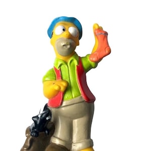 PVC-actiefiguur van The Simpsons Homer Simpson met Skunk in Shoe 1990