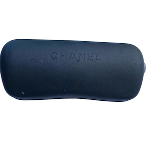 Chanel Sunglasses Eyeglasses Black Hard Clamshell Vintage Case