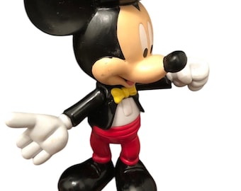 Vintage Large Disney Mickey Mouse With Tuxedo Hat, Twistable