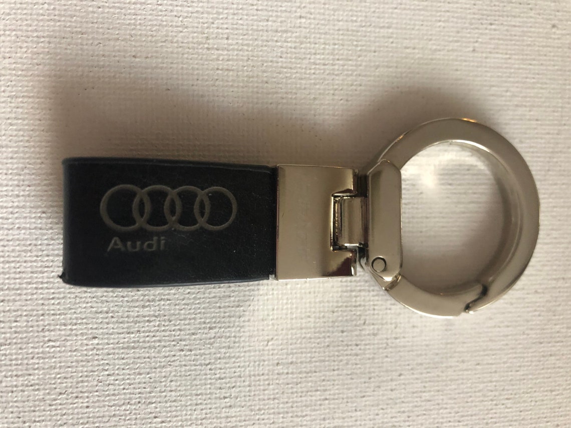 Audi black leather automobile keychain Etsy