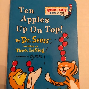 Vintage Dr. Seuss Ten Apples Up On Top, kleines Buch 1989