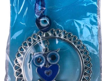 Owl evil eye protection, hanging for home, office or car , Good Luck