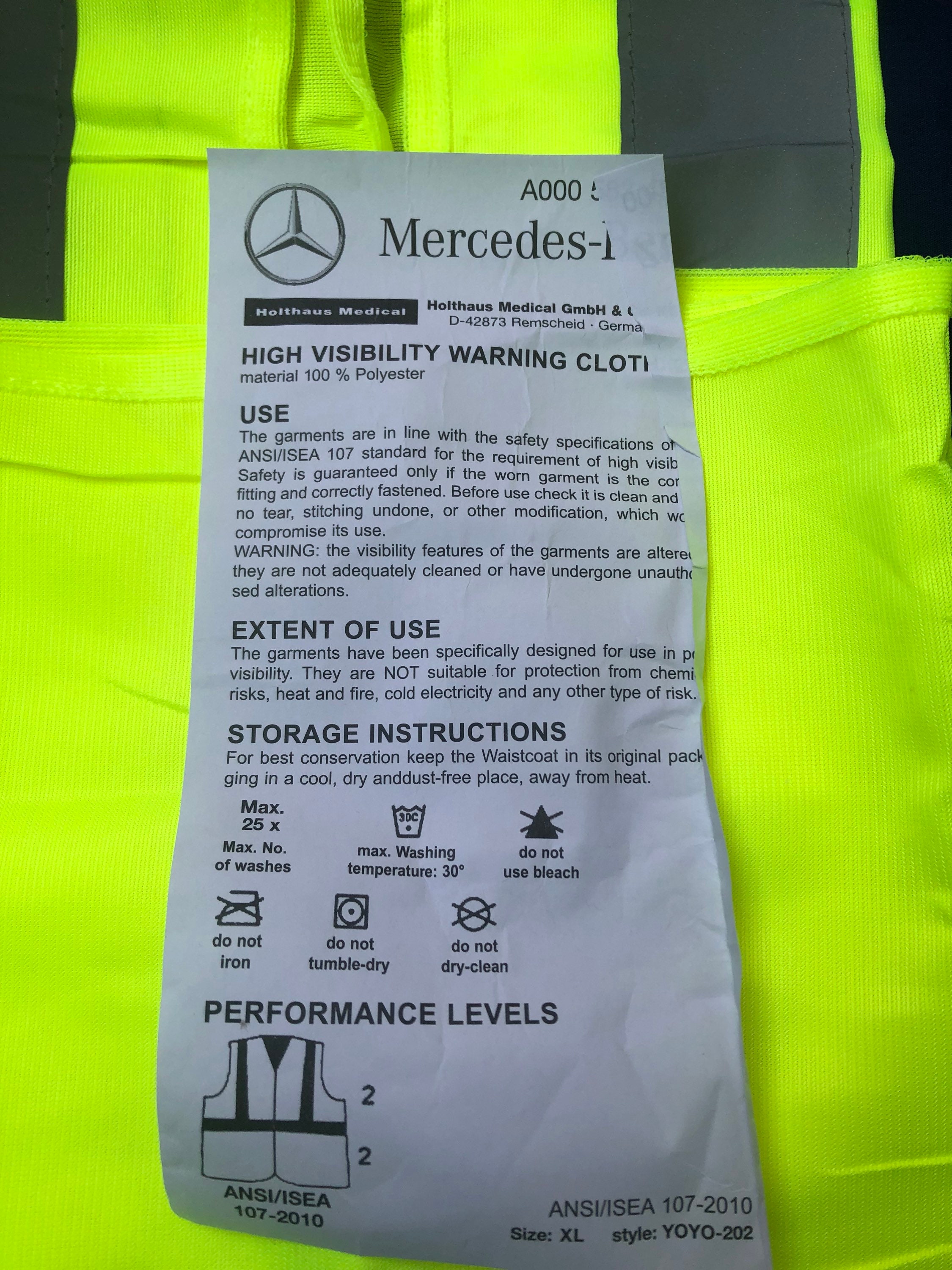 Mercedes Benz First Aid Kit and Safety Vest 