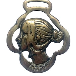 MARY Horse Brass Vintage Medallion