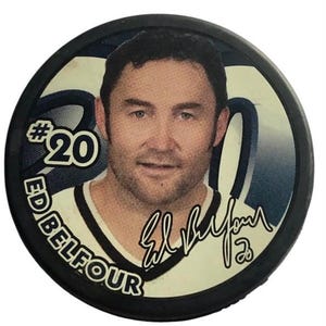 Vintage Hockey Puck Ed Belfour # 20 NHLPA InGiasCo Official Puck
