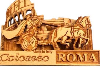 The Colosseum in Rome, Italy 3D Wooden Refrigerator Magnet