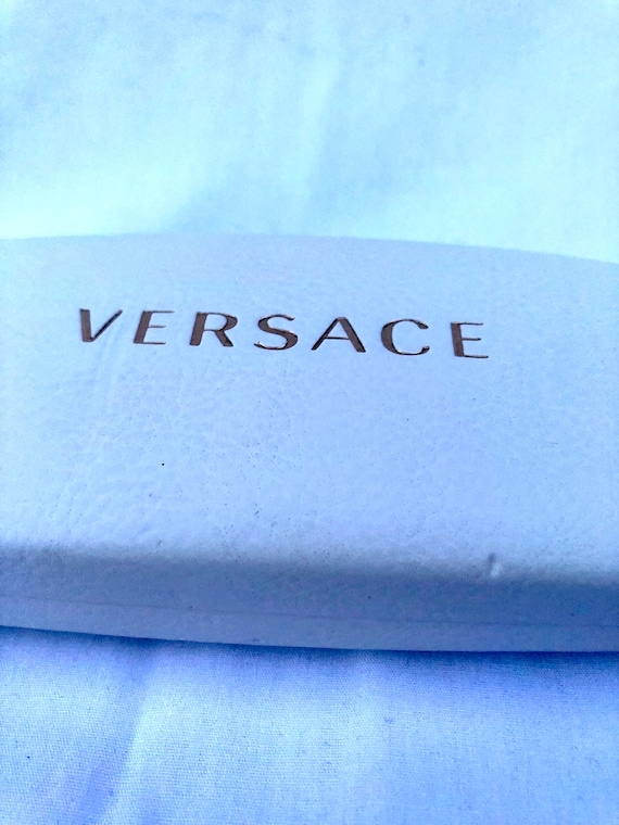 Vintage Versace Hard Clamshell Case White Leather… - image 4