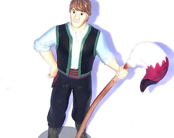 Disney Store Frozen Kristoff with Mop 4" PVC Figure Vintage Toy / Cake Topper