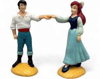 Disney Die kleine Meerjungfrau Ariel & Eric Vintage Spielzeug 1990, Cake Topper Figuren