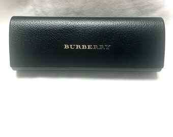 Burberry Sunglasses Hard Shell Leather Case With Gold Lettering