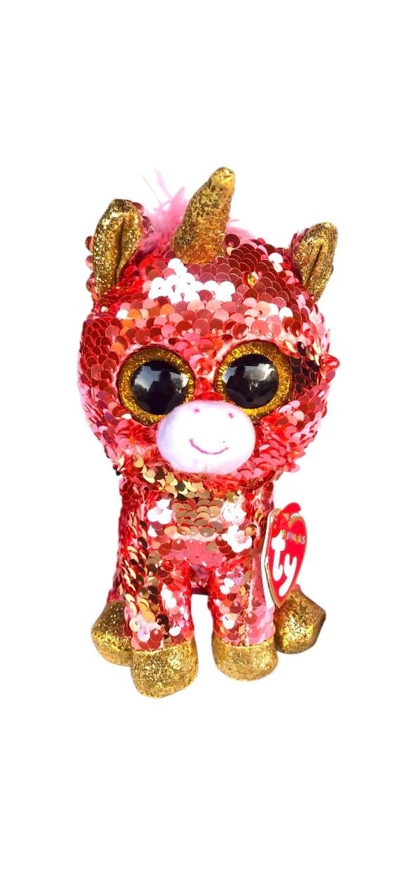 Ty Flippables Sunset Unicorn Beanie Boos Peluche con lentejuelas que  cambian de color - Main Image
