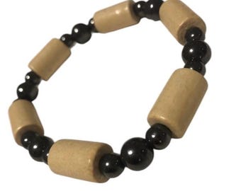 White Ivory and Silver Beaded Jewelry Unisex Bracelet