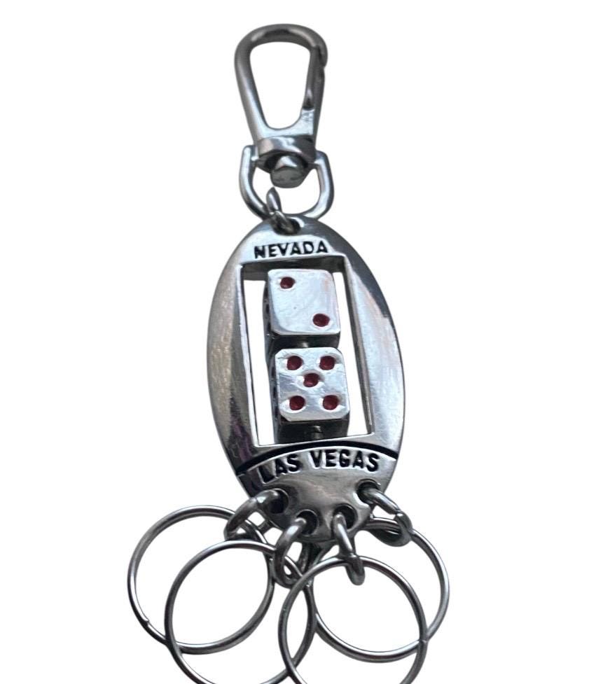 Las Vegas Nevada Keychain , Casino Two Spinning Dice Good Luck