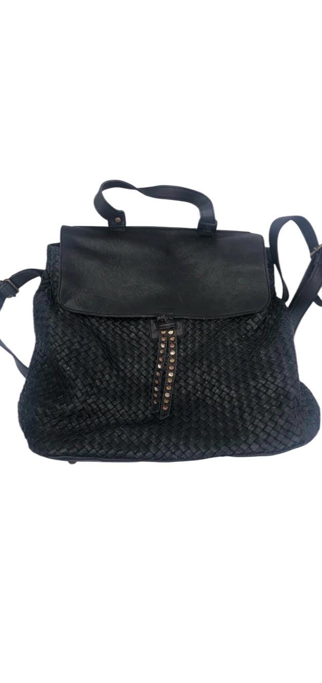 Vintage Viola Castellani Milano Large Black Leather Backpack  display picture 1