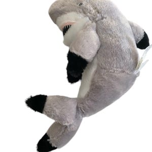 The Petting Zoo Shark Plush Toy Gray White Stuffed Animal 11”
