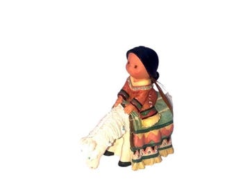 Friends of the Feather  &quot;Girl On Horse&quot; Vintage Small  Figure Enesco #477656