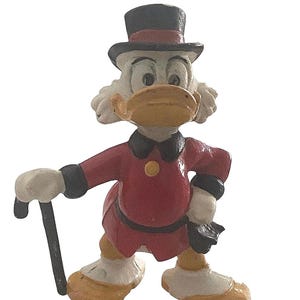Bully Walt Disney Uncle Scrooge McDuck Red Coat PVC Vintage Figure Toy 1986