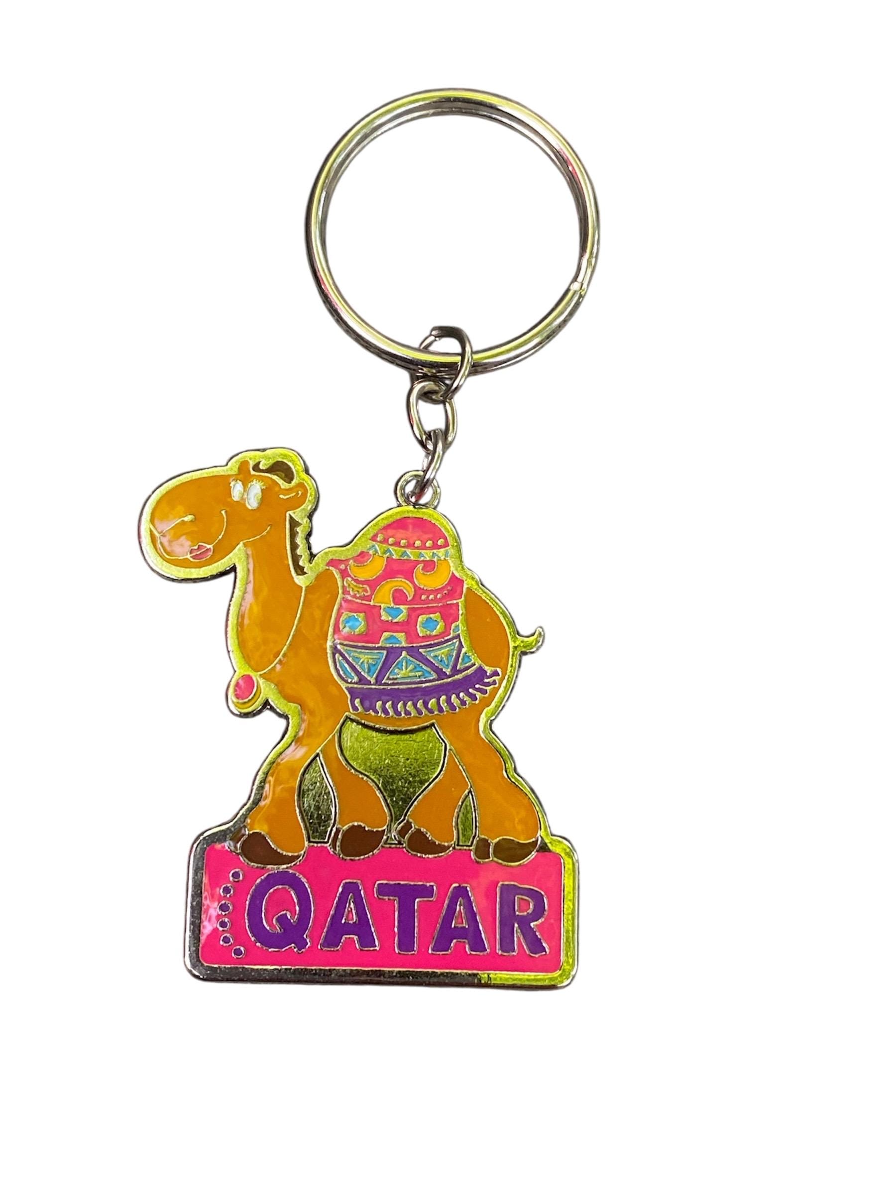 QATAR DOHA Camel Keychain Gold Toned Key Ring Backpack , Qatar Country ...