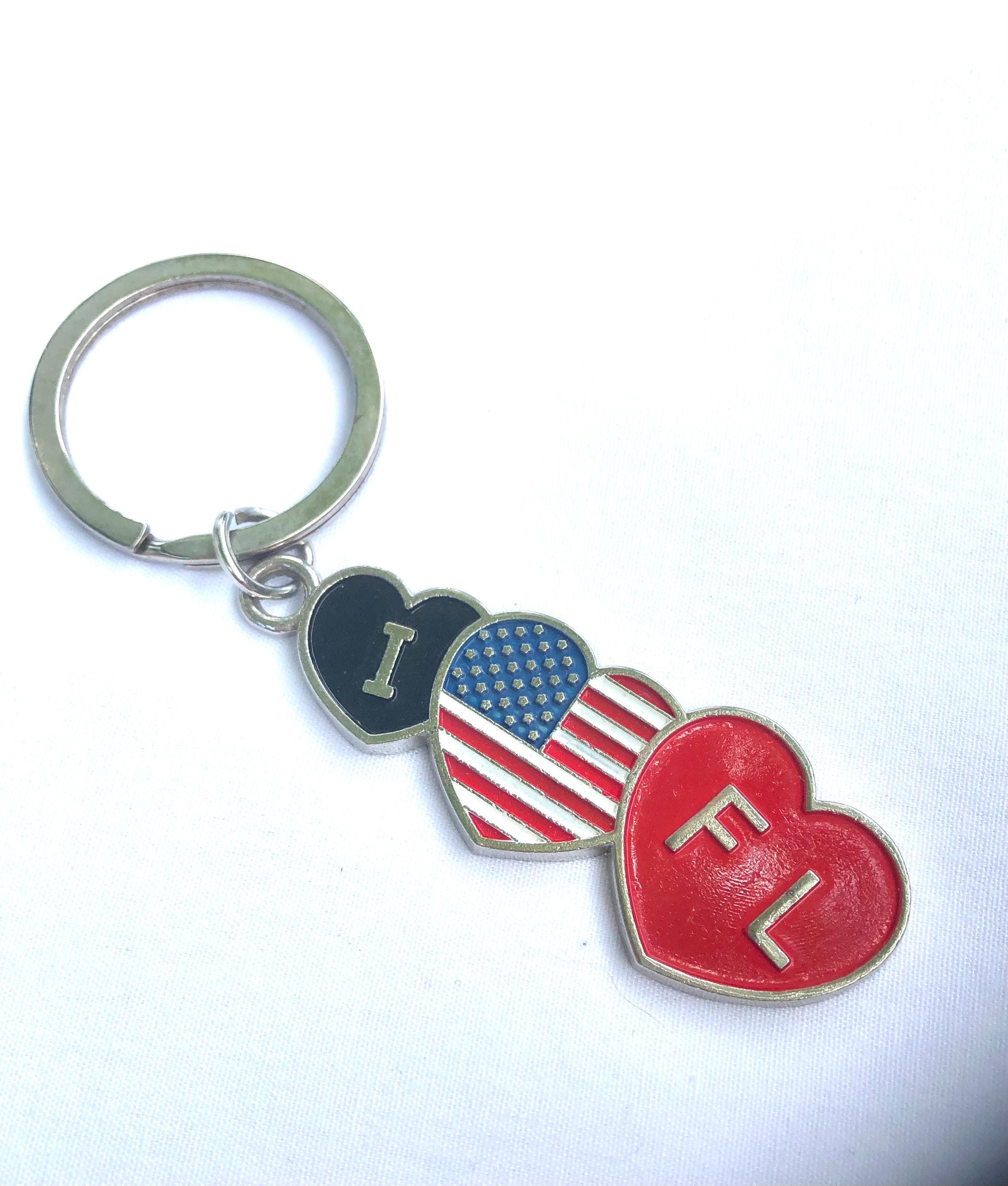 アメリカ国旗USAフロリダキーホルダー、I Love Floridaキーホルダー