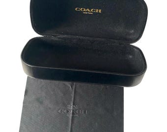 Coach ~ Sunglasses Eyeglasses Black Leather Hard Case ~ Vintage