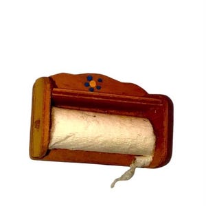 Porta-toalhas de papel miniatura vintage ímã de geladeira / casa de bonecas
