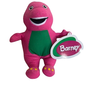 Barney Dinozaur 7,5" Toy Factory Błyszczący Fioletowy Pluszowy Zwierzak