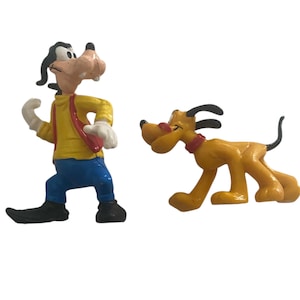 Bully Walt Disney’s Goofy and Pluto PVC Vintage Set , Hand Painted Bullyland Collectable Figures