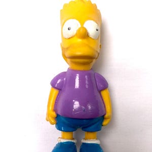 The Simpsons Bart Simpson ~ Purple Shirt ~ PVC Keychain 3.25&quot; Figure Vintage Toy 1990