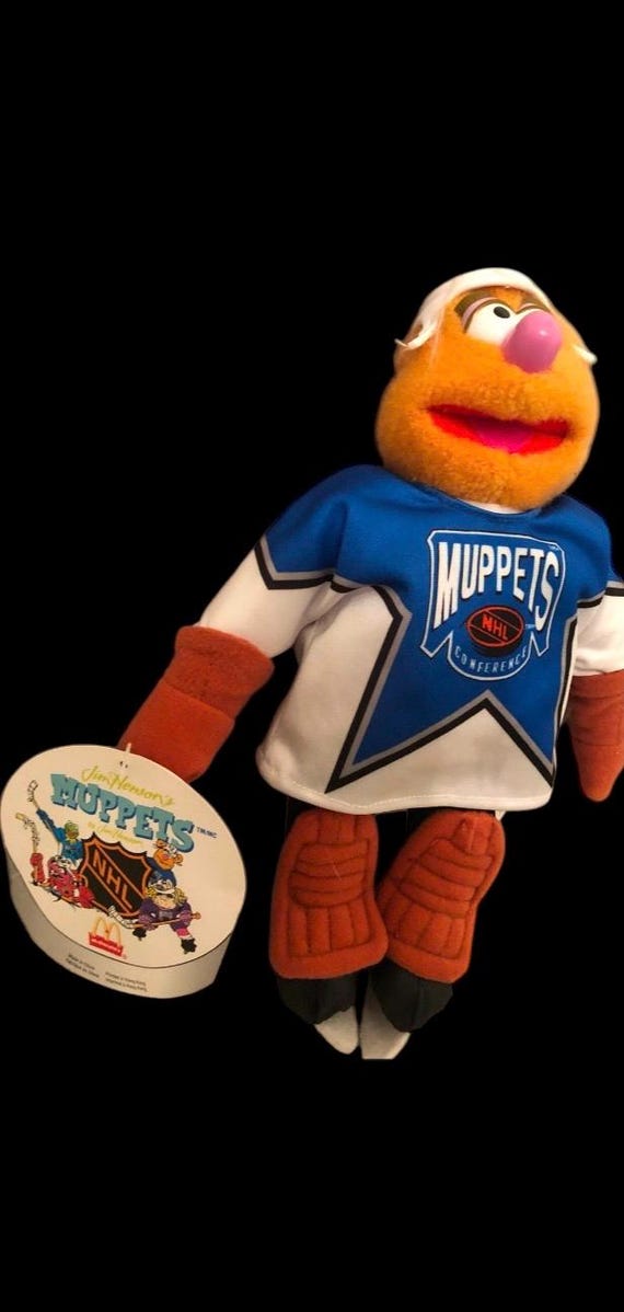 Vintage Fozzie Bear the Muppets Jim Henson NHL Hockey Mcdonald's