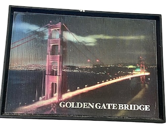 Golden Gate Bridge San Francisco Giorno Notte Magnete da frigorifero Magnete da frigorifero vintage, souvenir di viaggio Country City