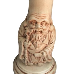 Vintage Fukurokuju Figurine Ceramic Statue Japanese God of Wisdom Longevity Inspiration 8.5”, Very Rare