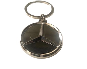 Mercedes Benz Chrome Vintage Keychain, Automobile Accessorie Souvenir