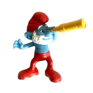 Vintage Papa Smurf Telescope McDonald&#39;s Happy Meal Toy Figure 2011, Peyo