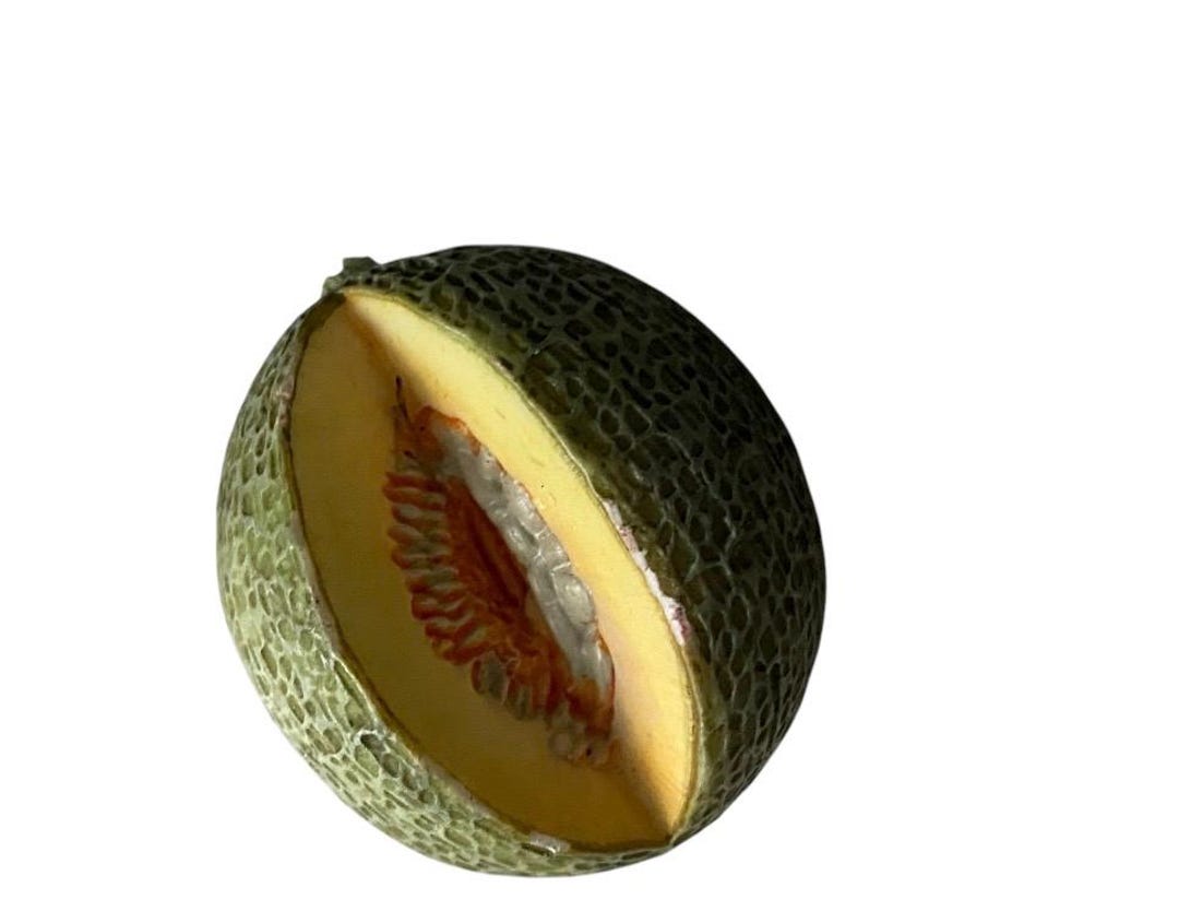Vintage Cantaloupe Melon Fruit Refrigerator Magnet, Resin Fridge