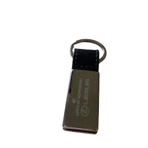 Lexus Black Leather and Chrome Vintage Keychain, Automobile Key Ring Souvenir