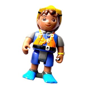Diego Dora the Explorer Toy in Diving Gear , Mattel Viacom Vintage Figurine , Diego Cake Topper Figure