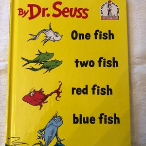 Vintage Dr. Seuss One Fish Two Fish Red Fish Blue Fish Kinderbuch