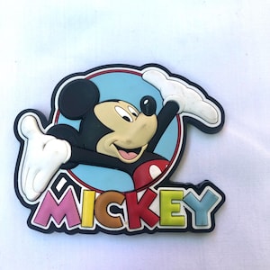 Disney Mickey Mouse Refrigerator Magnet, Vintage Rubber Fridge Magnet Souvenir