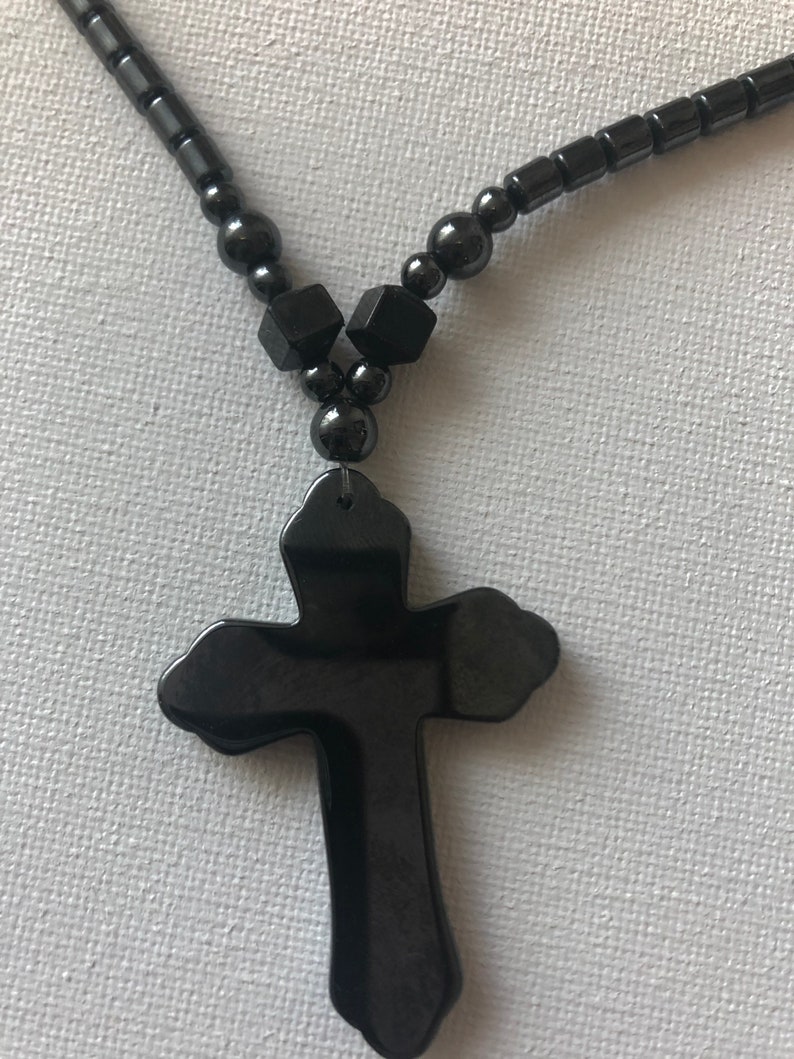 Magnetic Hematite Cross Necklace