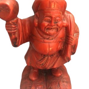 Vintage Daikoku God of Wealth Heavy Stone Very Rare Statue 7”