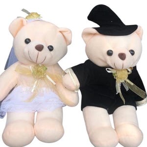 Wedding Couple Bride and Groom Teddy Bear