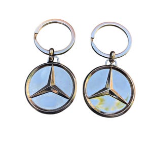 Vintage Two Chrome Mercedes Benz Keychains